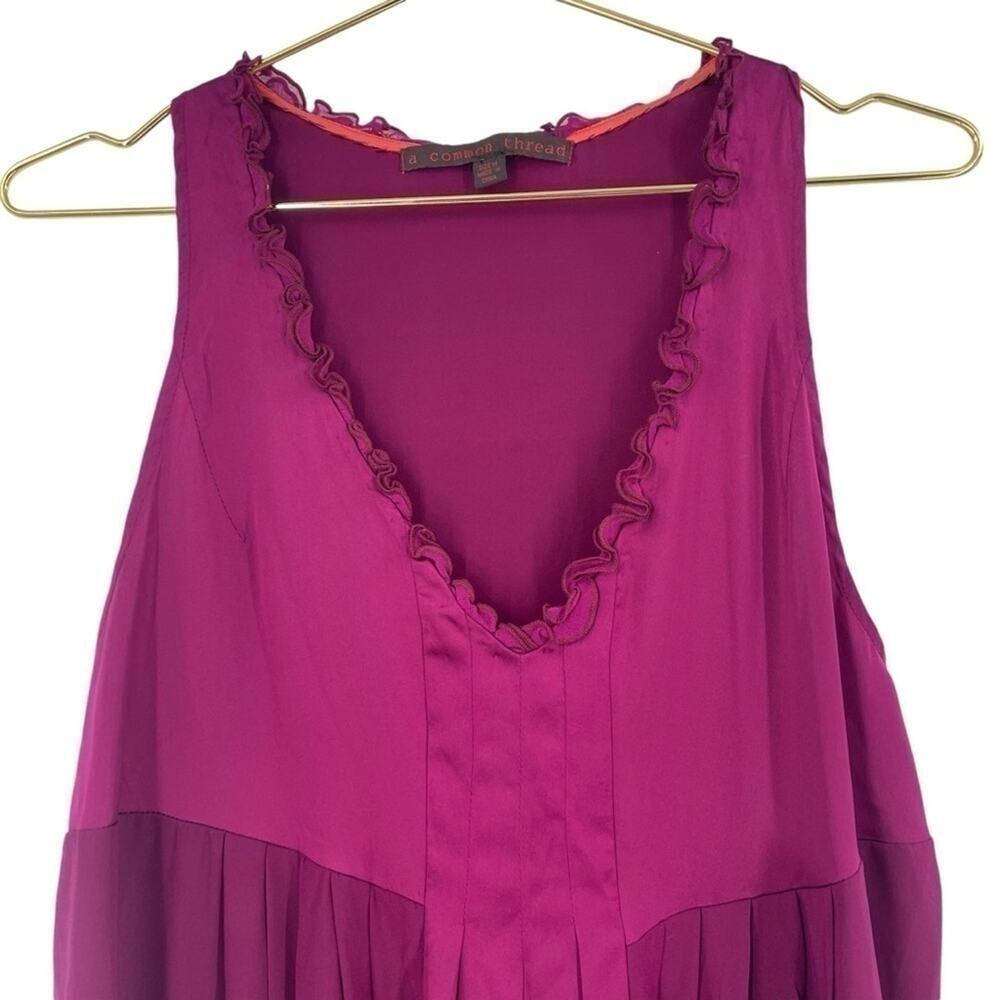 Anthropologie A Common Thread Dress Purple silk blend sleeveless A-line dress M - Picture 2 of 5